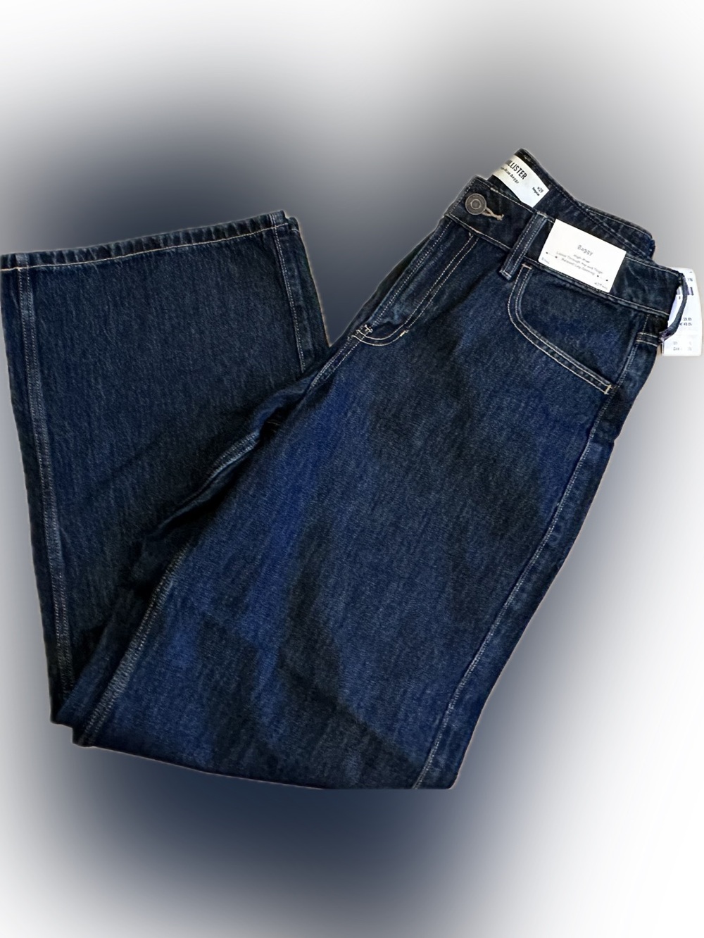 New with Tags Hollister High Rise Baggy Deep Indigo Jeans
